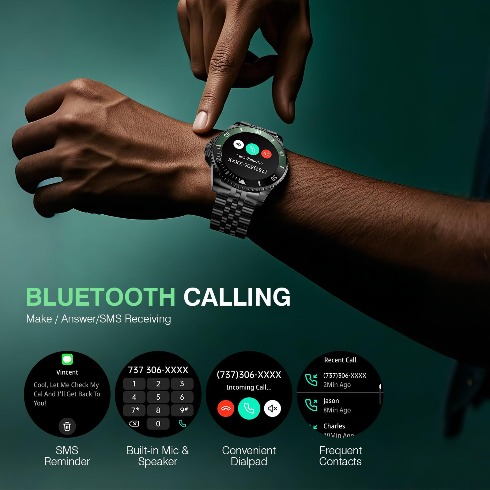 2025 Da Gpt Smart Watch For Men With Bluetooth Call, Heart Rate, Blood Pressure, Spo2, Sleep Monitor, 107 Sports Modes, Waterpro